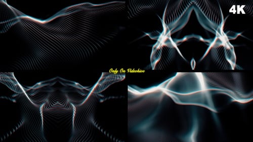 Abstract Fluid Digital Wave with Anaglyph Effect