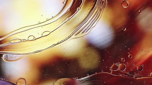 Macro Shot of Abstract Oil and Water Mix