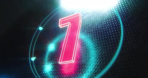 Dynamic Neon Futuristic Countdown with Glowing Numbers