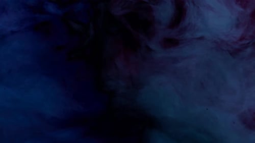 Fond animé de mouvement de vague de fumée à encre bleue et cyan