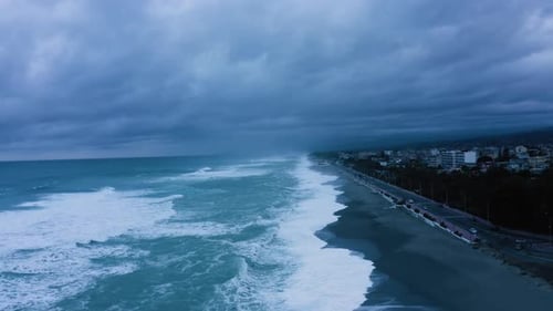 Ocean waves during the storm