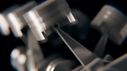 Modern 3D Animated Engine Pistons Mechanical Movement