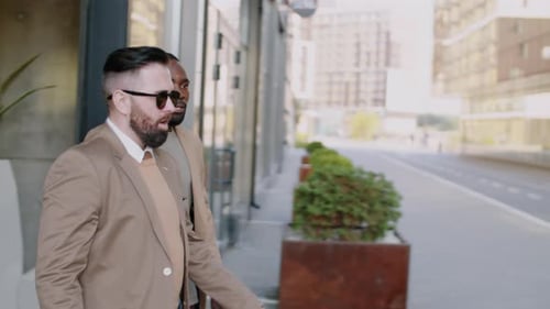 Businessmen Surrounded by Press Refuse an Interview