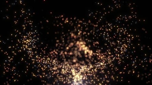 Golden Sparkling Particles Abstract Background Loop