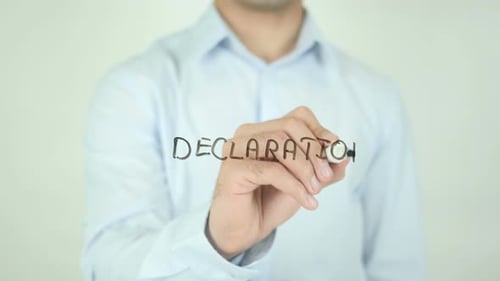 Writing Declarations on Transparent Screen