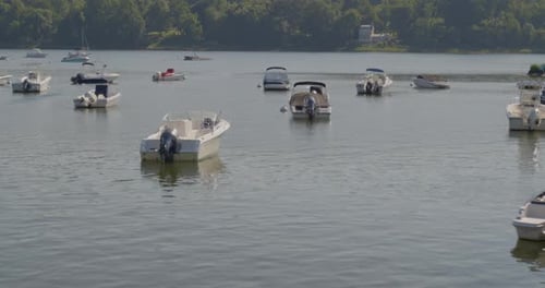 Flying Near Anchored Boats on Cold Spring Harbor Long Island