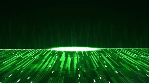 green abstract background with many glowing lines