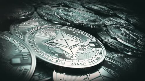 Falling Ethereum Coins Background 01