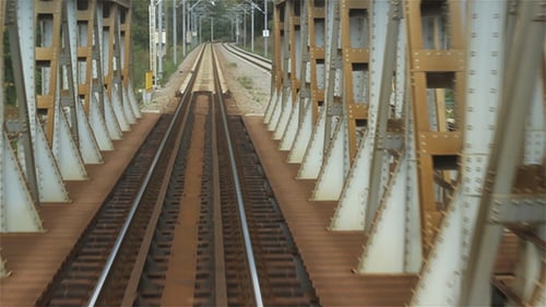 Eisenbahn über Iron Bridge