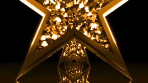 Golden Star Tunnel Loop Background