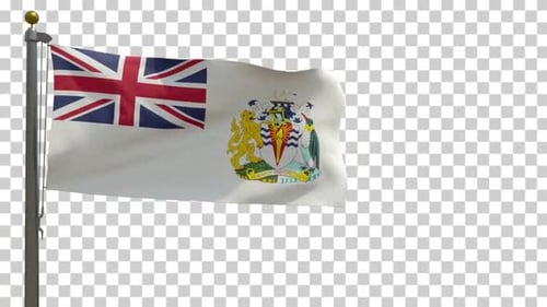 British Antarctic Territory Flag Waving on Transparent Background