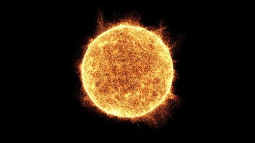 Animated Glowing Fiery Particle Sun Sphere