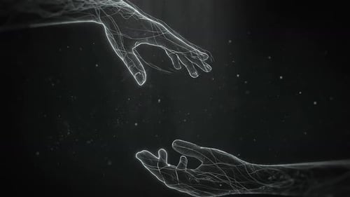 Meta Universe Hands Holding - QHD Background