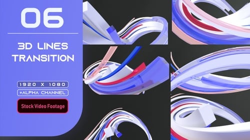 3D Abstract Winding Lines Transition