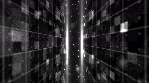 Futuristic Digital Grid Tunnel Loop Background