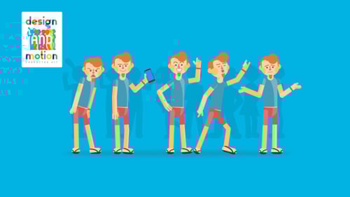 Animated Flat Design Male Character: Walk, Run, Dance, and Various Action Loops