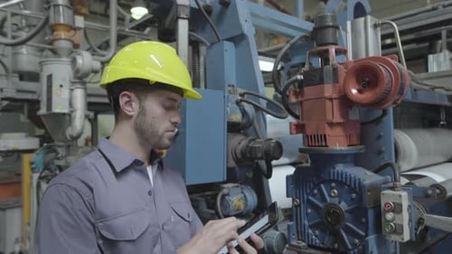 Engineer working in factory