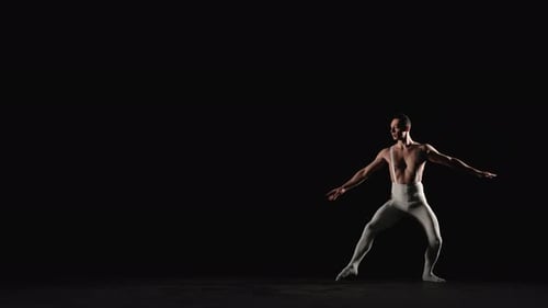 Male Ballet Dancer Performs Acrobatic Element