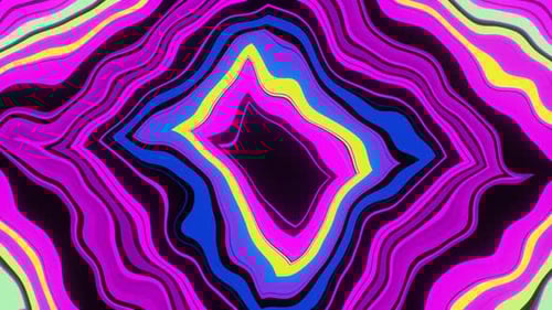 Carré ondulé abstrait de lignes pulsées multicolores