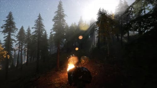 Campfire at Mountain