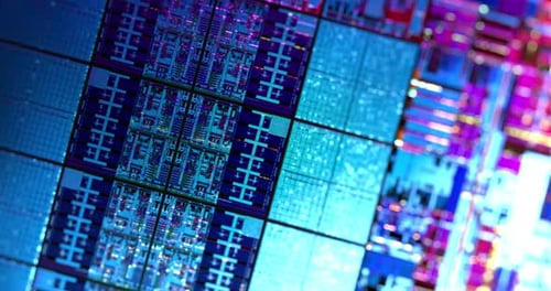Close up of abstract silicon chip