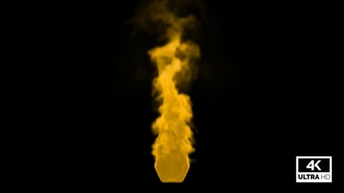 Yellow Smoke Burst Fluid Particle Alpha Channel Element