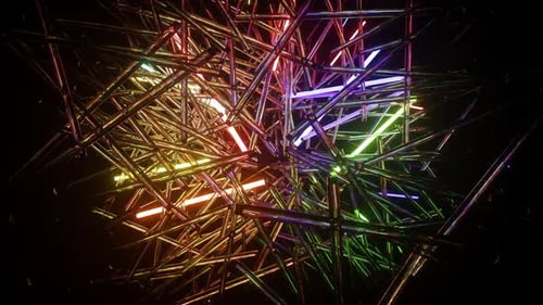 Dynamic Glowing Futuristic Abstract Grid Reveal Animation