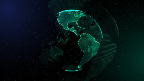 Futuristic Digital Earth Globe Technology Network Animation