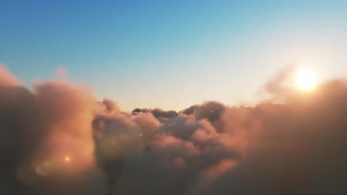 Flying Through Dreamy Clouds at Golden Hour