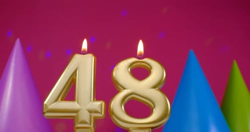 Festive Birthday Candles Spell Forty-Eight