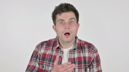 Man Reacts with Shock and Disbelief