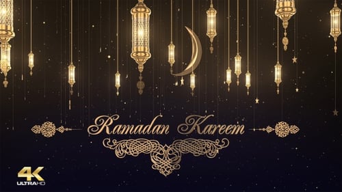 Elegant Golden Ramadan Kareem Celebration Title Animation