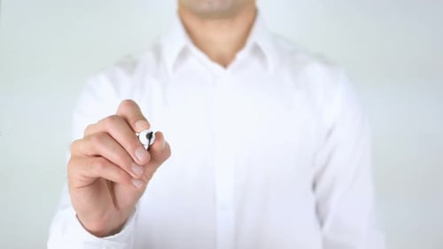 Hand Writing Financial on Clear Surface