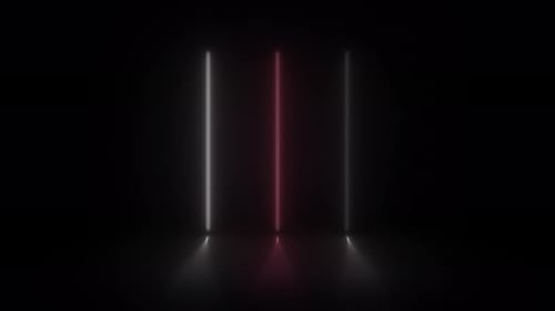 Pulsating Neon Light Bars Abstract Background