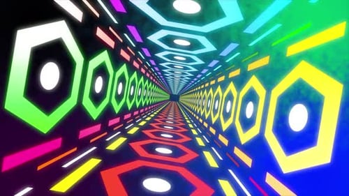 Flying through the psychedelic colorful tunnel