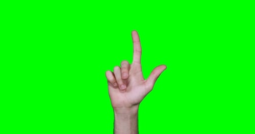 Hand Gesturing on Green Screen Background