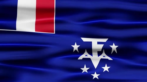 French Southern and Antarctic Lands Flag Waving Animation