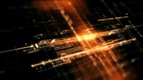 Futuristic Data Grid Digital Network Background Loop