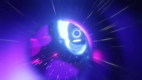 3d Abstract Worm Hole Tunnel of Bluepurple Color