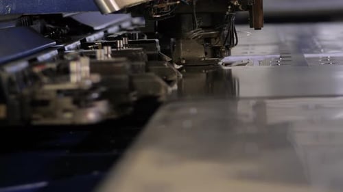 Metal Cutting Machine Working in Factory