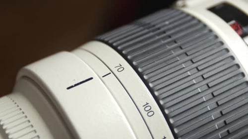Rad für Fokus auf Fotokamera oder Videokamera, Ansicht von oben, schwarz