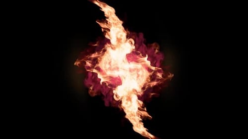 Dynamic Fiery Energy Burst Reveal Transition