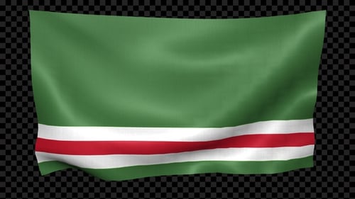 Seamlessly Looping Green White Red Striped Waving Flag