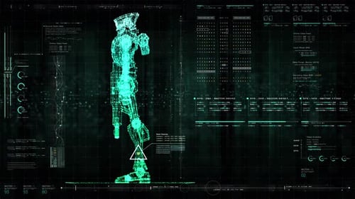 Futuristisches Roboter-Forschungs- und Entwicklungs-HUD