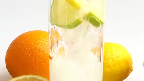 Citrus Drink with Lemon, Lime, Orange, and Ice