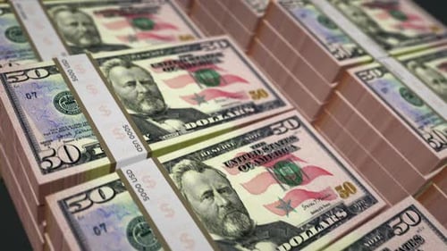 Notas de dinheiro de dólar pacote loop sem costura