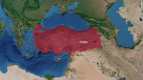 Global Map Zoom To Turkey And Istanbul Location Reveal