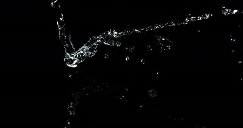 Dynamic Water Splashes Against Black Background