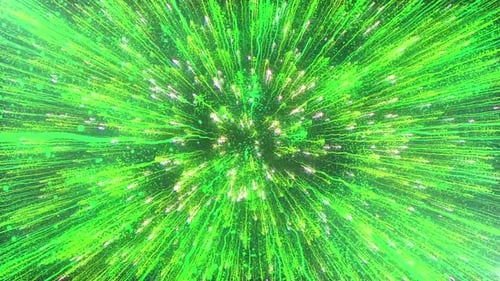 Vibrant Green Abstract Flowing Particles Background Animation
