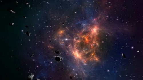 Fundo de loop de movimento de estrelas espaciais nebulosa